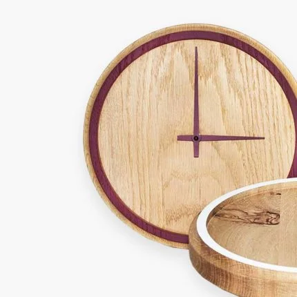 Two wooden wall clocks with minimalist design.