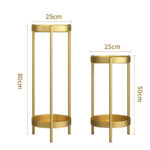 2 Pieces Gold Plant Stand 2 Tier Plant Stand Indoor Metal Flower Stand Planter - Image 3