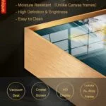 Luxury aluminium framed wall art with crystal screen and vacuum seal.