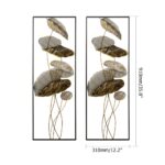Modern metal wall art with leaf design in black frame, perfect for luxury home decor.