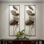 Modern luxury wall art with gold leaf design in aluminium frames, enhancing home decor.