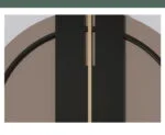 Modern abstract wall art with geometric design in black and beige tones.
