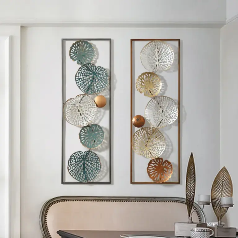 Modern framed wall art with geometric patterns in a luxury home setting.