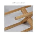 Solid wood material detail of modern home decor accessory.
