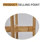 Close-up of wooden furniture joint detail.