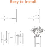 Illustration of easy-to-install indoor planter stand assembly.