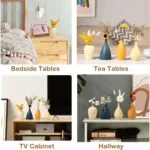 Modern decorative vases on bedside tables, tea tables, TV cabinet, and hallway shelf.