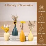 Modern decorative vases on a table, ideal for home decor and various settings.