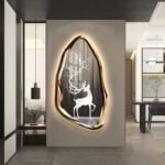 2024 Creative 3D Wall Decor Modern Light Luxury Entrance Decoration Painting LED Frame 40*80cm