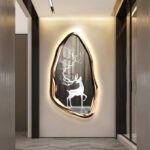 2024 Creative 3D Wall Decor Modern Light Luxury Entrance Decoration Painting LED Frame 40*80cm - Image 2