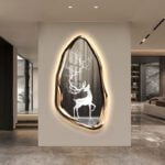 2024 Creative 3D Wall Decor Modern Light Luxury Entrance Decoration Painting LED Frame 40*80cm - Image 3