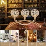 Elegant crystal candle holder centerpiece on a dining table, ideal for luxury home decor and events.