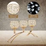 Luxury crystal candle holder with gold accents for modern home decor.