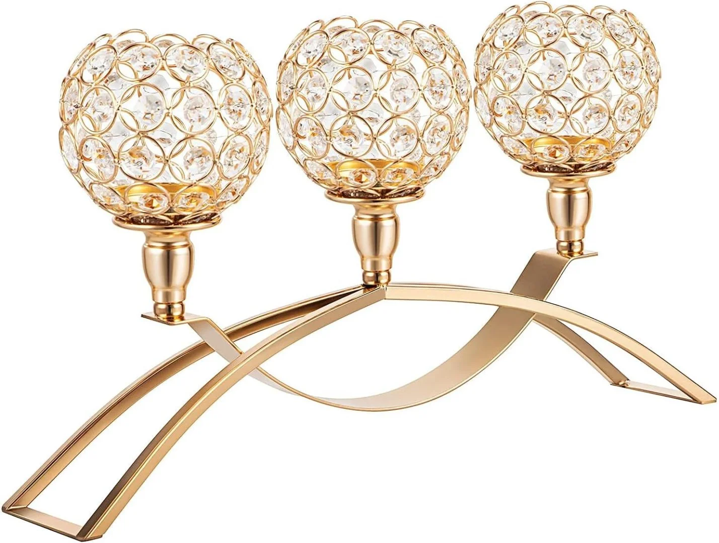 Gold Crystal Candle Holder for Luxury Decor Elegant gold candle holder with crystal accents, perfect for luxury home decor and table centerpieces.