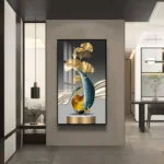 Modern luxury wall art with abstract design in a stylish interior setting.