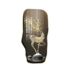 Modern luxury wall art featuring a golden deer with illuminated antlers on a dark background.