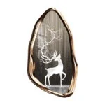 Modern luxury wall art with a deer silhouette in a gold frame, perfect for home decor.