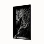 Modern LED wall art with abstract design in black frame, perfect for luxury home decor.
