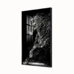 Modern LED wall art with abstract design in black frame, perfect for luxury home decor.