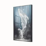 Modern LED wall art featuring a geometric whale design with illuminated accents.