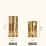 Gold decorative vases in two sizes, modern luxury home decor.