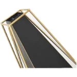 Elegant black and gold decorative vase with modern design.