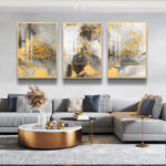 Luxury Islamic Wall Art Set 3 40x60cm Subhan Allah & Alhamdulillah Calligraphy Prints Gold & Marble Effect Design - Image 3