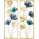 3D Wall Décor Abstract Metal Golden Wall Art Hanging Handmade Home Decoration 2x 85*31cm - Image 8