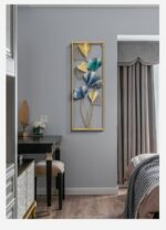 3D Wall Décor Abstract Metal Golden Wall Art Hanging Handmade Home Decoration 2x 85*31cm - Image 4