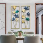 3D Wall Décor Abstract Metal Golden Wall Art Hanging Handmade Home Decoration 2x 85*31cm - Image 2