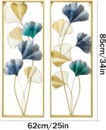3D Wall Décor Abstract Metal Golden Wall Art Hanging Handmade Home Decoration 2x 85*31cm - Image 11