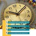 Luxury gold wall clock with crystal accents and durable metal design.