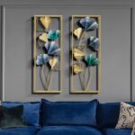 3D Wall Décor Abstract Metal Golden Wall Art Hanging Handmade Home Decoration 2x 85*31cm - Image 3