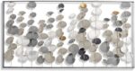 Modern aluminium framed wall art with abstract leaf design in neutral tones.