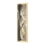 Modern illuminated wall art with abstract design and LED lighting.