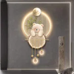 Modern illuminated wall art with bear design and LED lighting, perfect for luxury home decor.