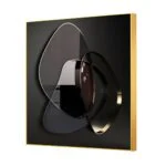 Modern luxury wall art with abstract design and gold frame.