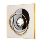 Modern luxury wall art with gold and black circular design, perfect for home decor.