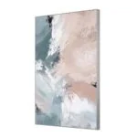 Modern abstract wall art with pastel colors in an aluminum frame.