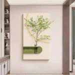 Modern wall art with a minimalist tree design in a sleek frame, perfect for luxury home decor.