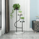 3 Tier Metal Plant Stand - Modern Indoor Flower Pot Holder Display Rack 100x35cm - Image 2