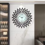 Luxury Crystal Sunburst Wall Clock – Black Metal Decorative Wall Clock with Crystal Accents & Silent Quartz Movement – 60 × 60cm - Image 4