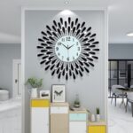 Luxury Crystal Sunburst Wall Clock – Black Metal Decorative Wall Clock with Crystal Accents & Silent Quartz Movement – 60 × 60cm - Image 8