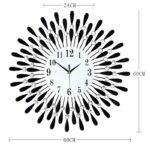 Luxury Crystal Sunburst Wall Clock – Black Metal Decorative Wall Clock with Crystal Accents & Silent Quartz Movement – 60 × 60cm - Image 6