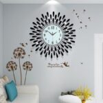 Luxury Crystal Sunburst Wall Clock – Black Metal Decorative Wall Clock with Crystal Accents & Silent Quartz Movement – 60 × 60cm - Image 7