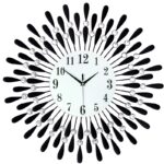 Luxury Crystal Sunburst Wall Clock – Black Metal Decorative Wall Clock with Crystal Accents & Silent Quartz Movement – 60 × 60cm - Image 9