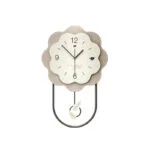 Modern decorative wall clock with unique flower design and pendulum, ideal for luxury home decor.