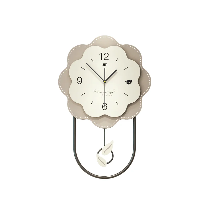 Modern Flower Design Wall Clock Modern decorative wall clock with unique flower design and pendulum, ideal for luxury home decor.