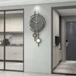 Modern luxury wall clock in a stylish kitchen setting.