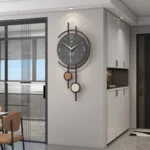 Modern luxury wall clock in a contemporary home interior.